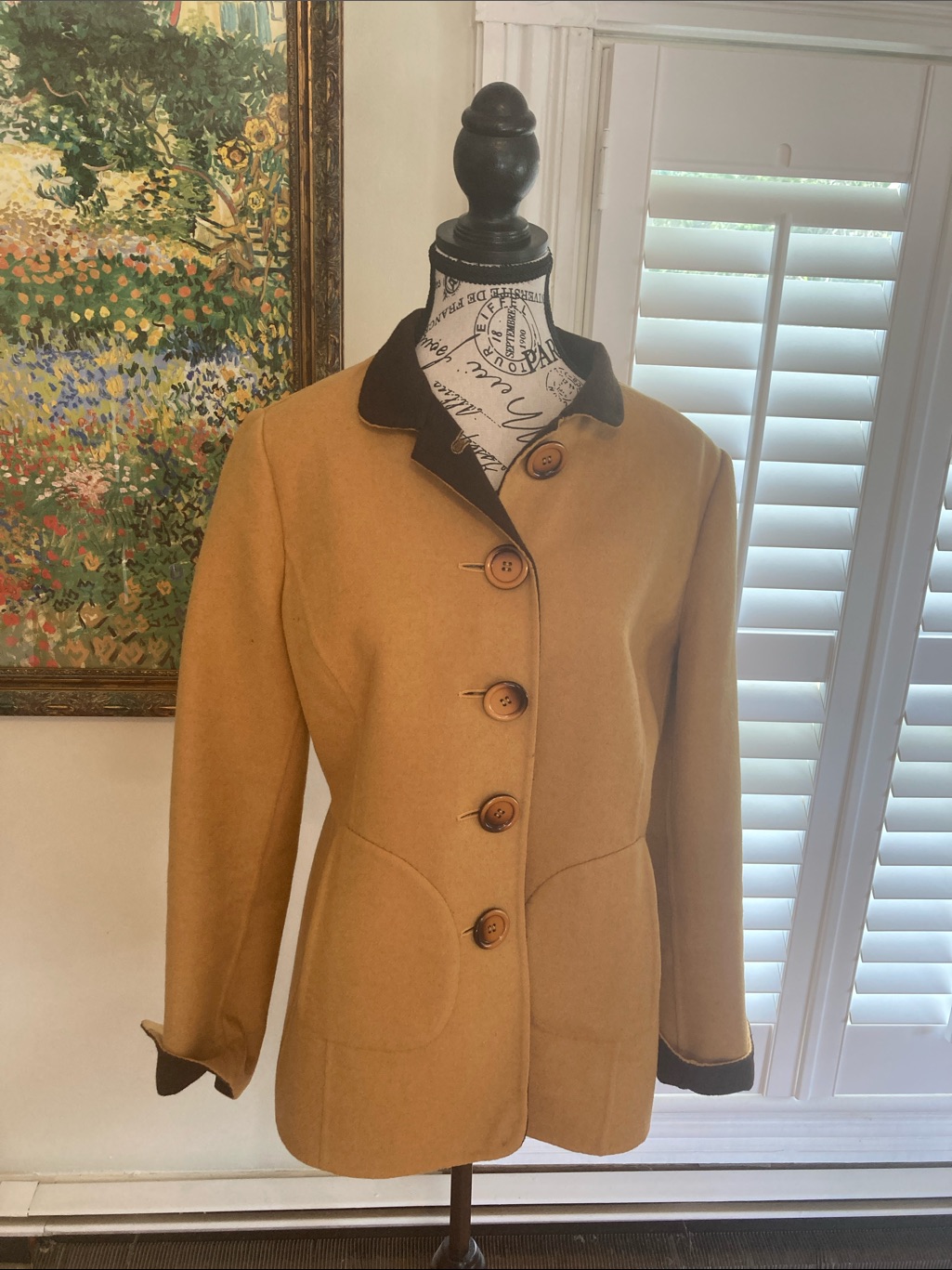 Carlisle Women’s Gold Jacket With Contrasting Collar And Cuffs